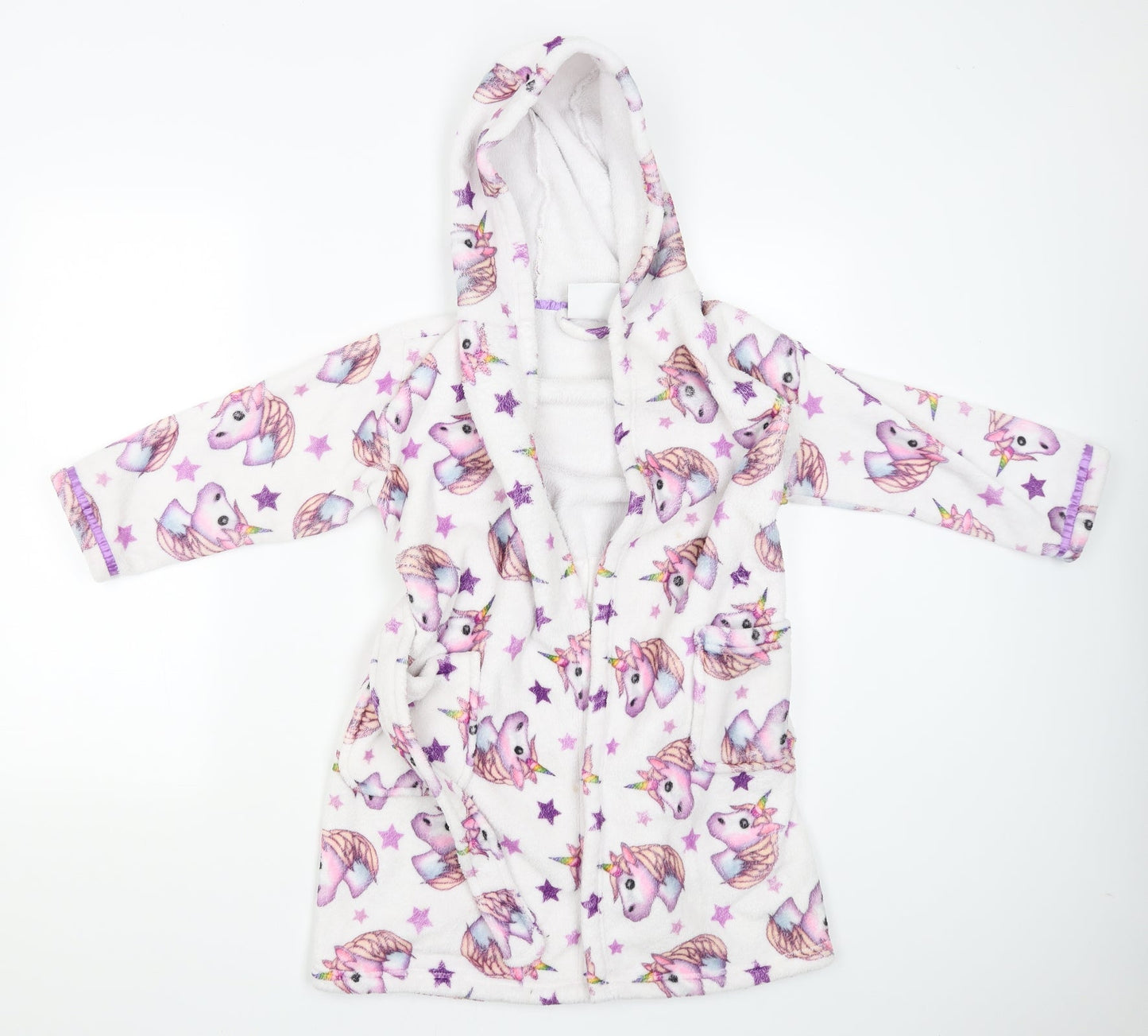 Emoji Girls White Solid  Cami Gown Size 5-6 Years  - UNICORN