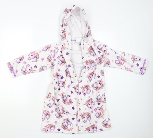 Emoji Girls White Solid  Cami Gown Size 5-6 Years  - UNICORN