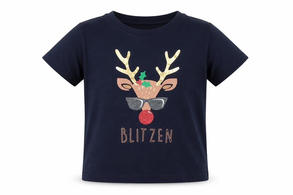Society Eight Girls Blue   Basic T-Shirt Size 5-6 Years  - christmas