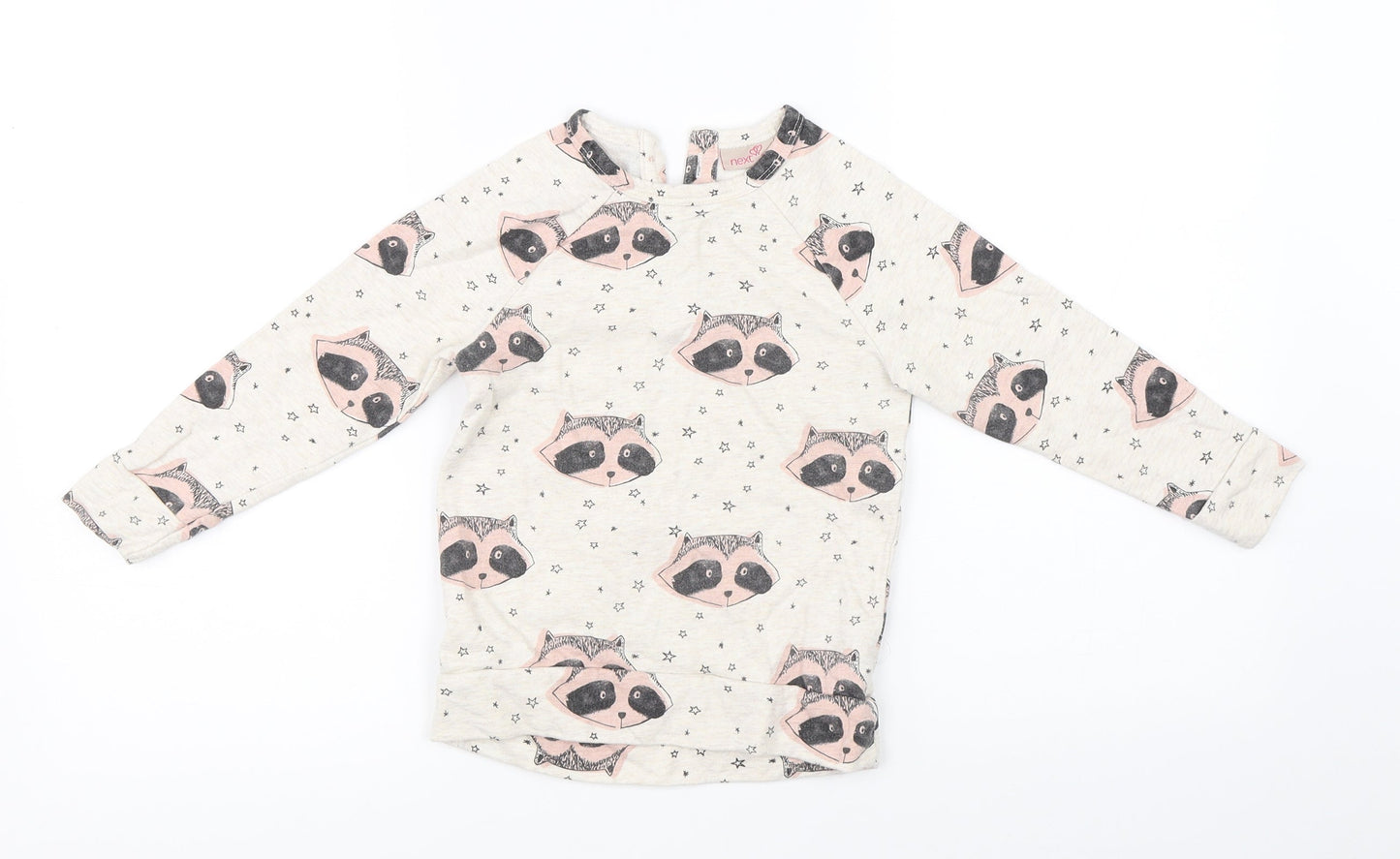 NEXT Boys Beige   Pullover Jumper Size 2-3 Years  - racoons