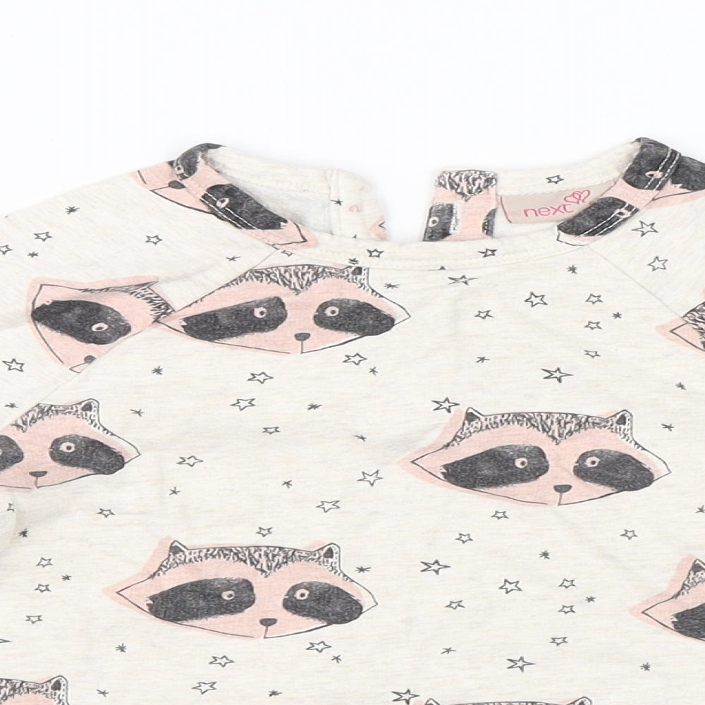 NEXT Boys Beige   Pullover Jumper Size 2-3 Years  - racoons