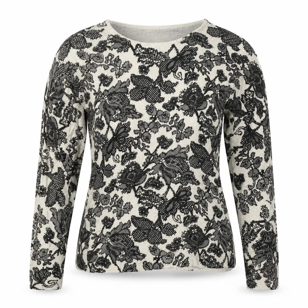 Karen Scott Womens Beige Floral  Pullover Jumper Size 2