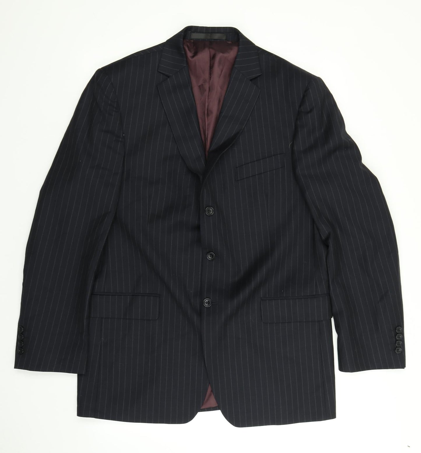 M&S Mens Black Striped  Jacket Suit Jacket