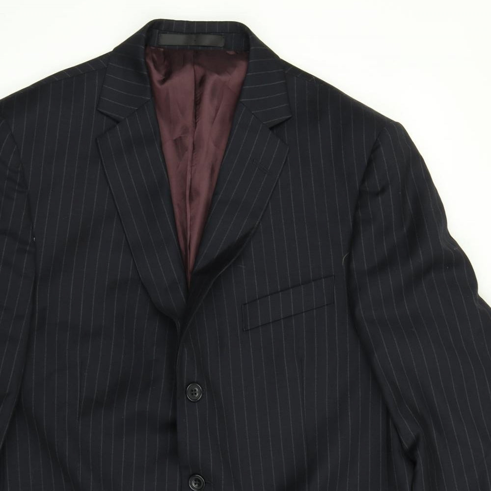 M&S Mens Black Striped  Jacket Suit Jacket