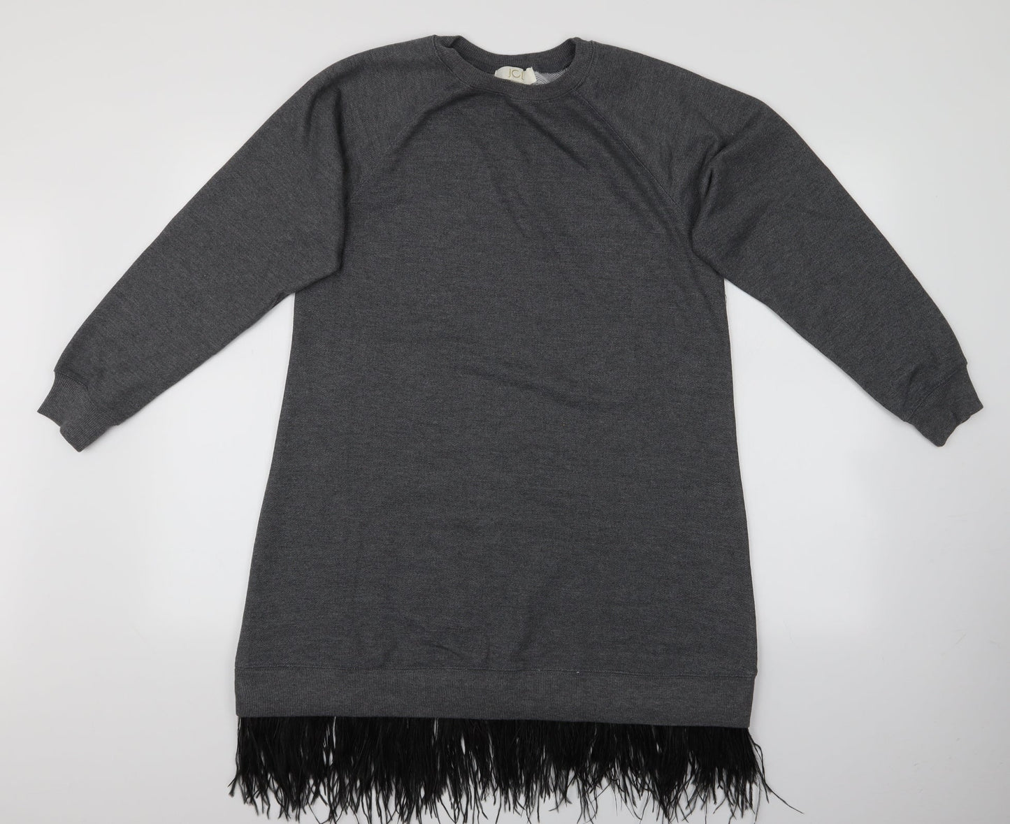 JCL Womens Green   Pullover Jumper Size S  - Longline fringed