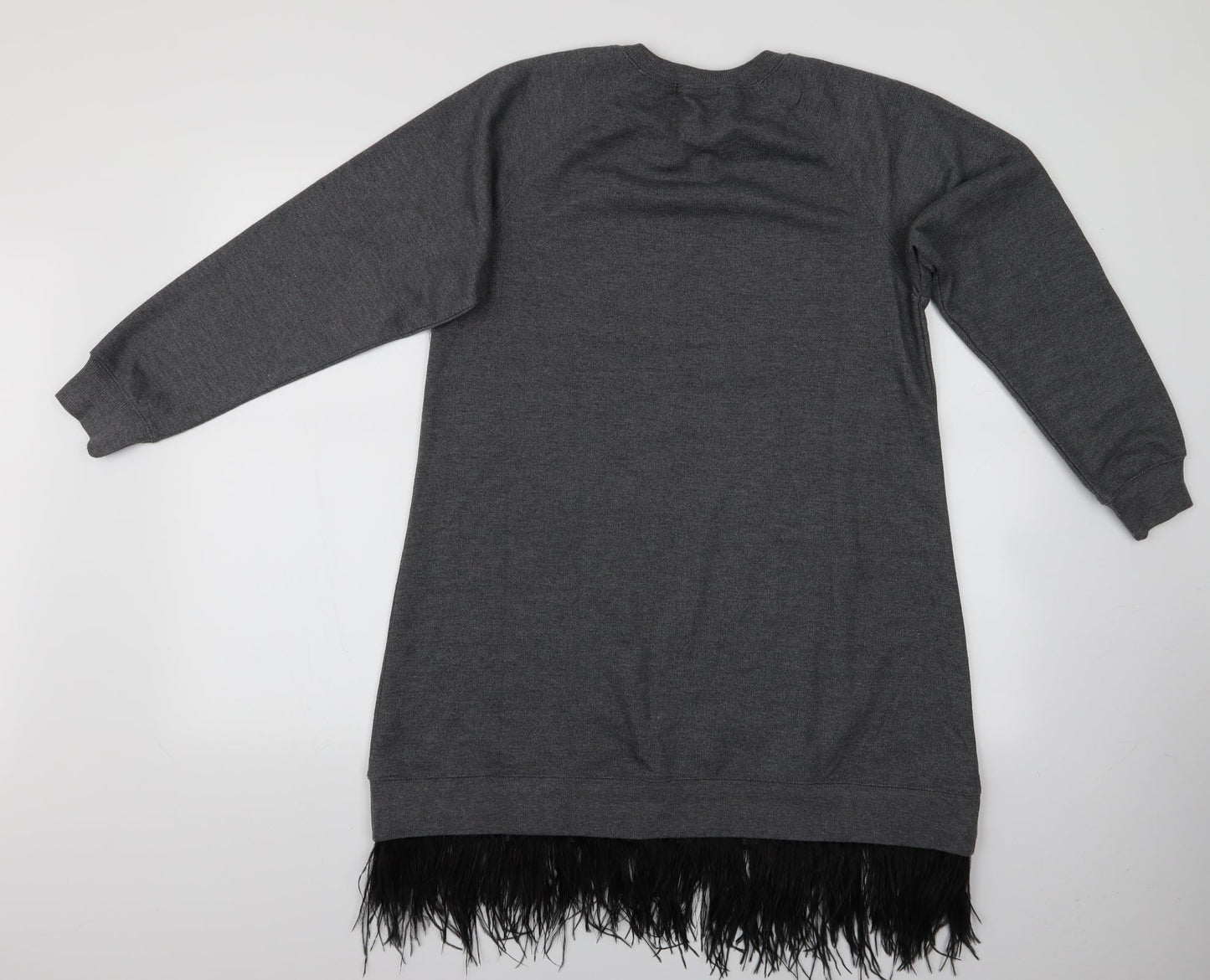 JCL Womens Green   Pullover Jumper Size S  - Longline fringed