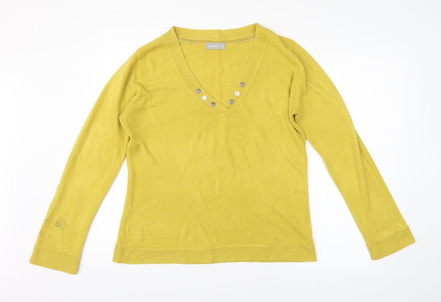 M&S Womens Yellow   Pullover Jumper Size 16