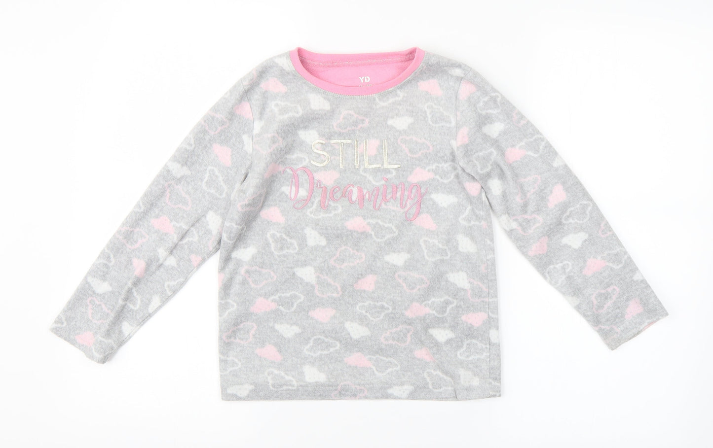 YD Girls Grey Geometric   Pyjama Top Size 7-8 Years