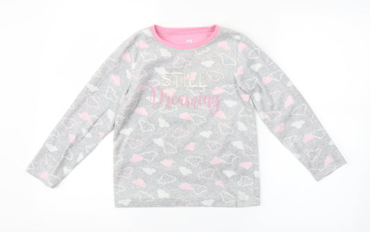 YD Girls Grey Geometric   Pyjama Top Size 7-8 Years