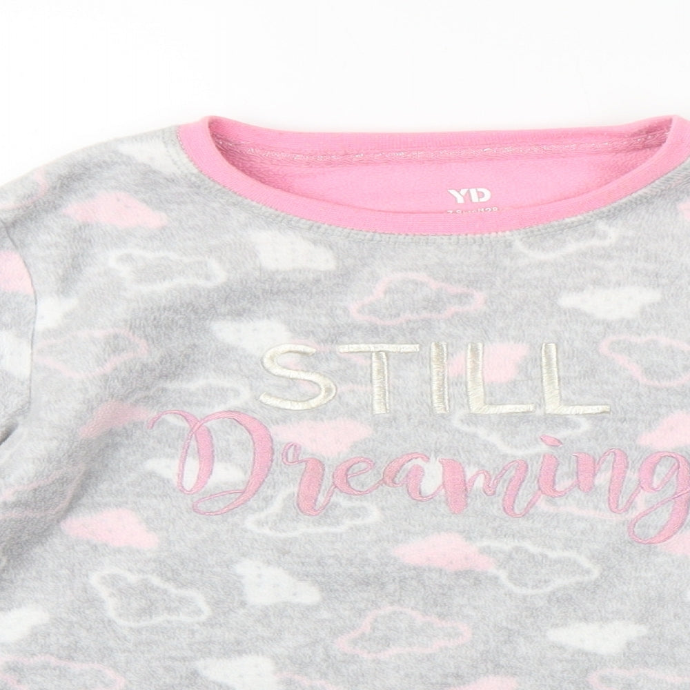 YD Girls Grey Geometric   Pyjama Top Size 7-8 Years