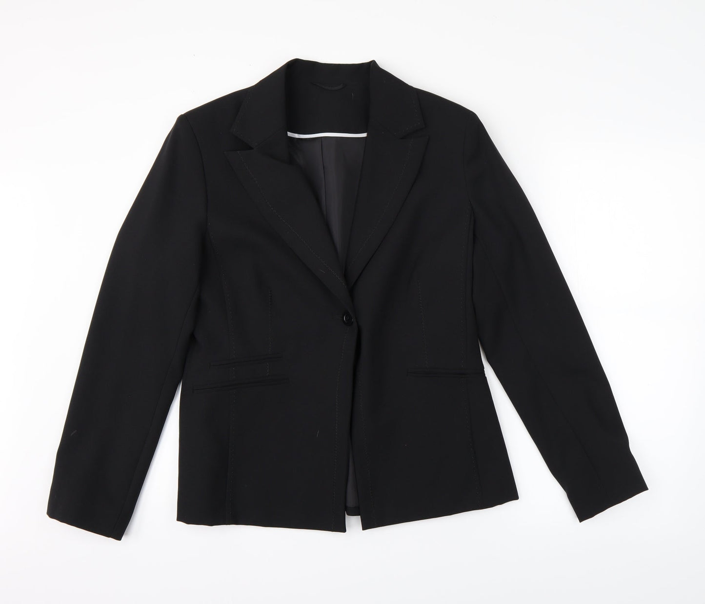 Preworn Womens Black   Jacket Suit Jacket Size 14