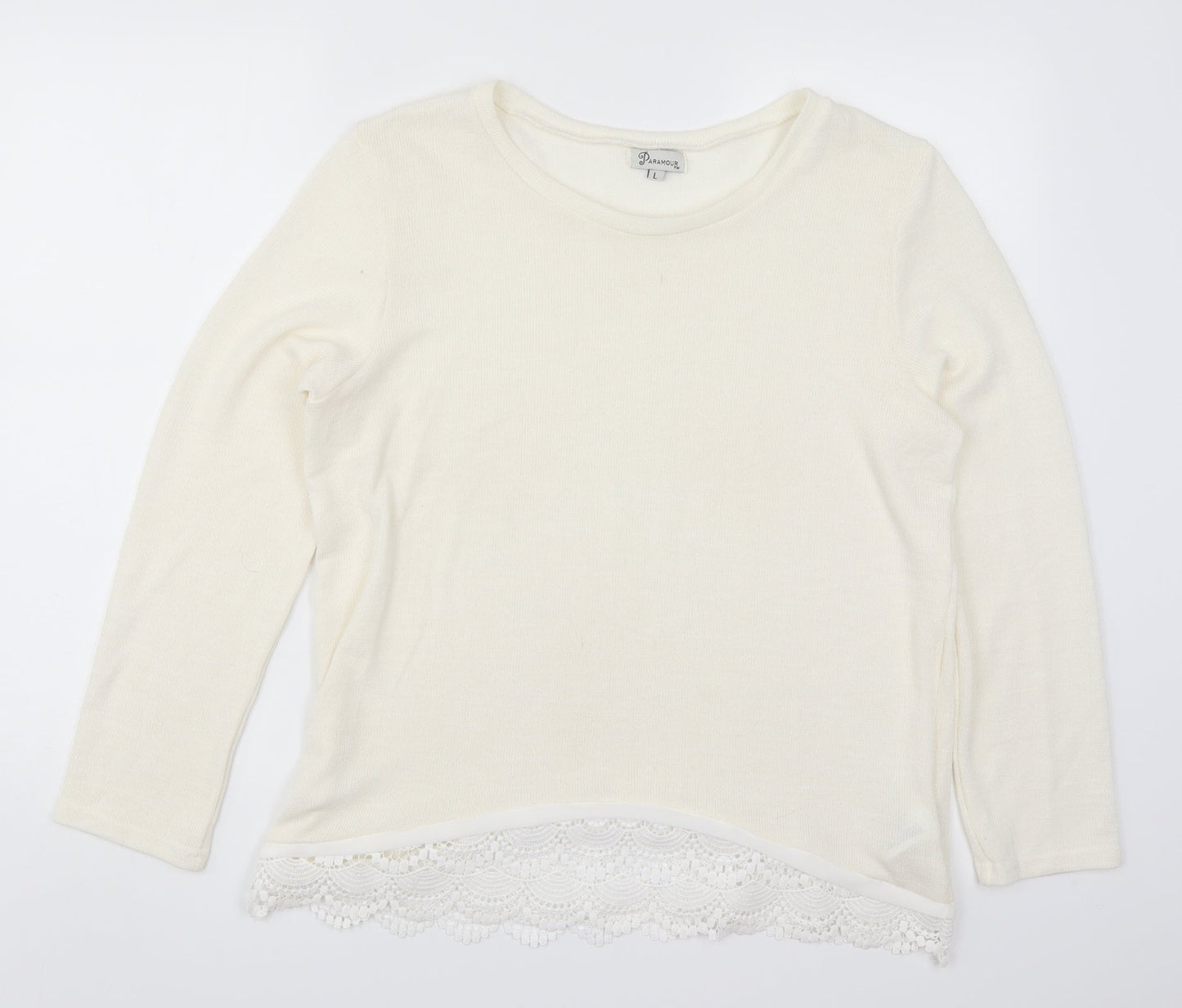 Paramour Womens Ivory  Rayon Pullover Jumper Size L