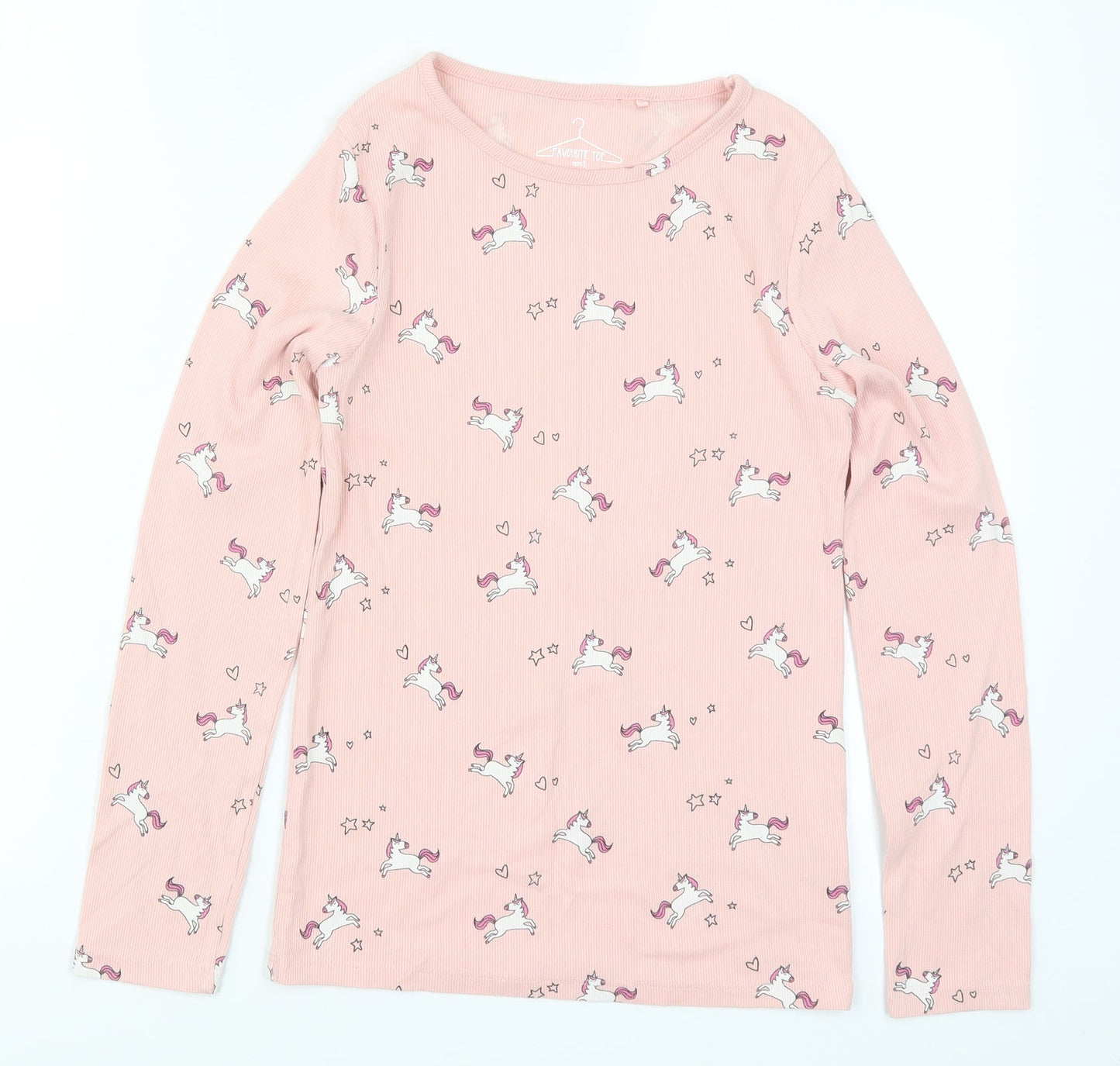 NEXT Girls Pink Solid  Top Pyjama Top Size 12 Years  - Unicorns