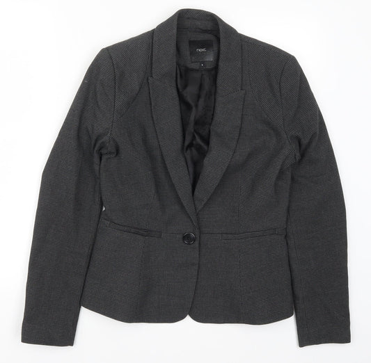 NEXT Womens Grey Geometric  Jacket Suit Jacket Size 8