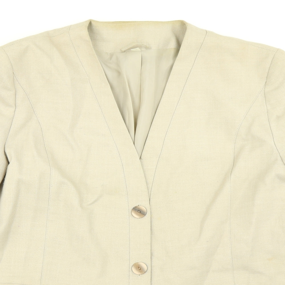 First Avenue Womens Beige   Jacket Blazer Size 14
