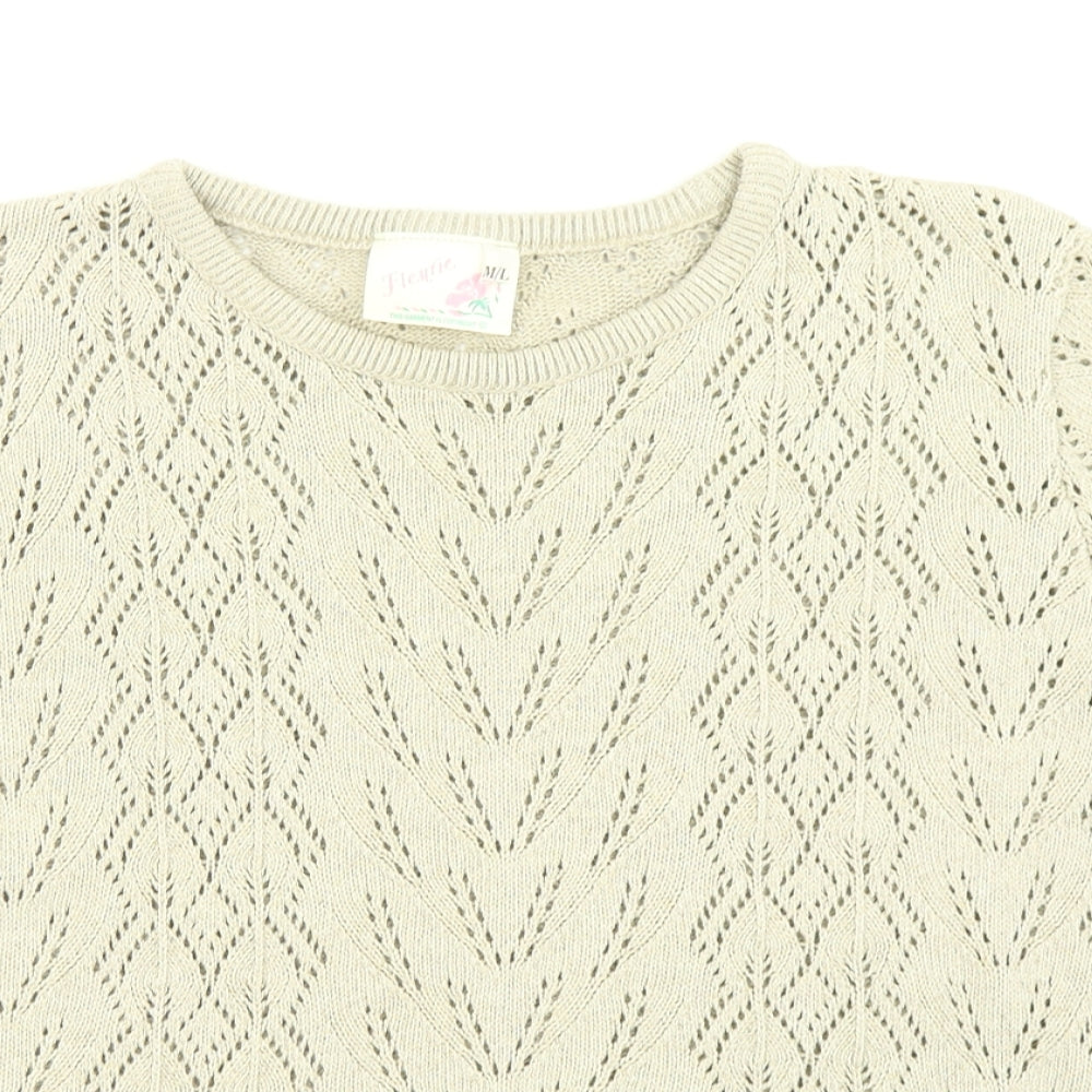 Fleurie Womens Beige  Knit Pullover Jumper Size M