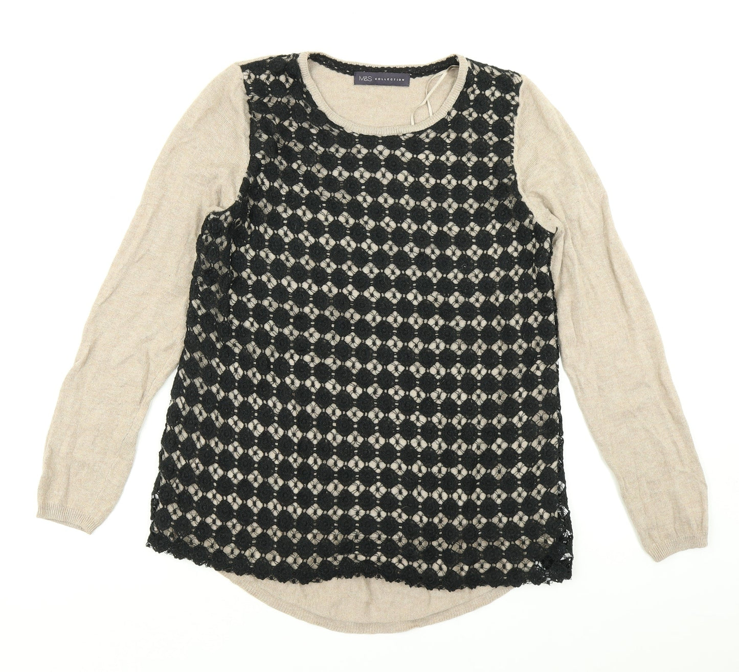 M&S Collection Womens Brown  Knit Pullover Jumper Size 10