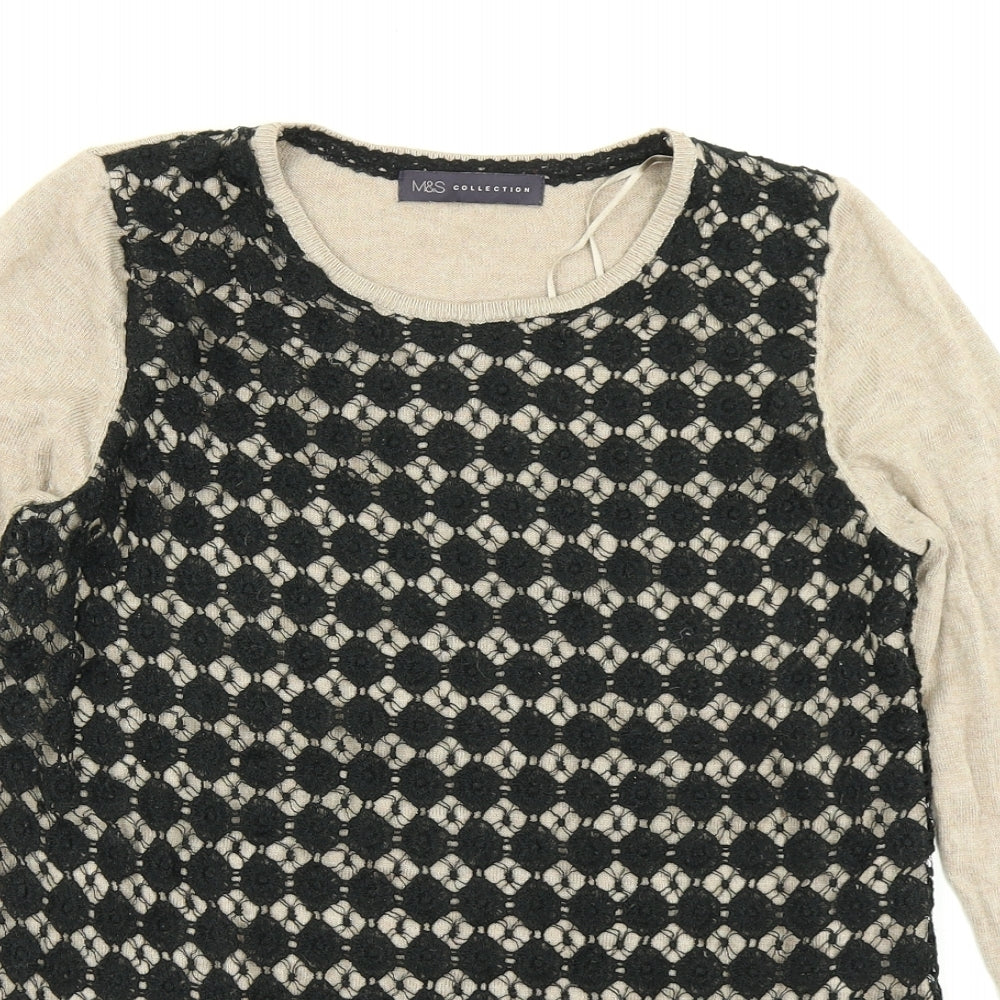 M&S Collection Womens Brown  Knit Pullover Jumper Size 10