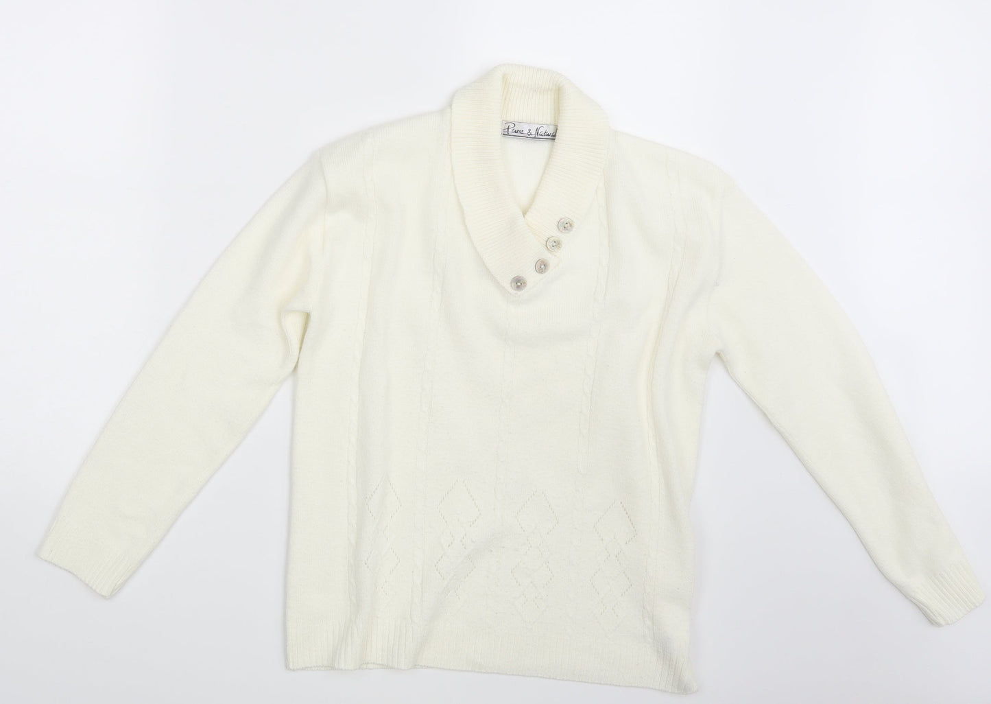 Pure & Natural Womens Ivory   Pullover Jumper One Size