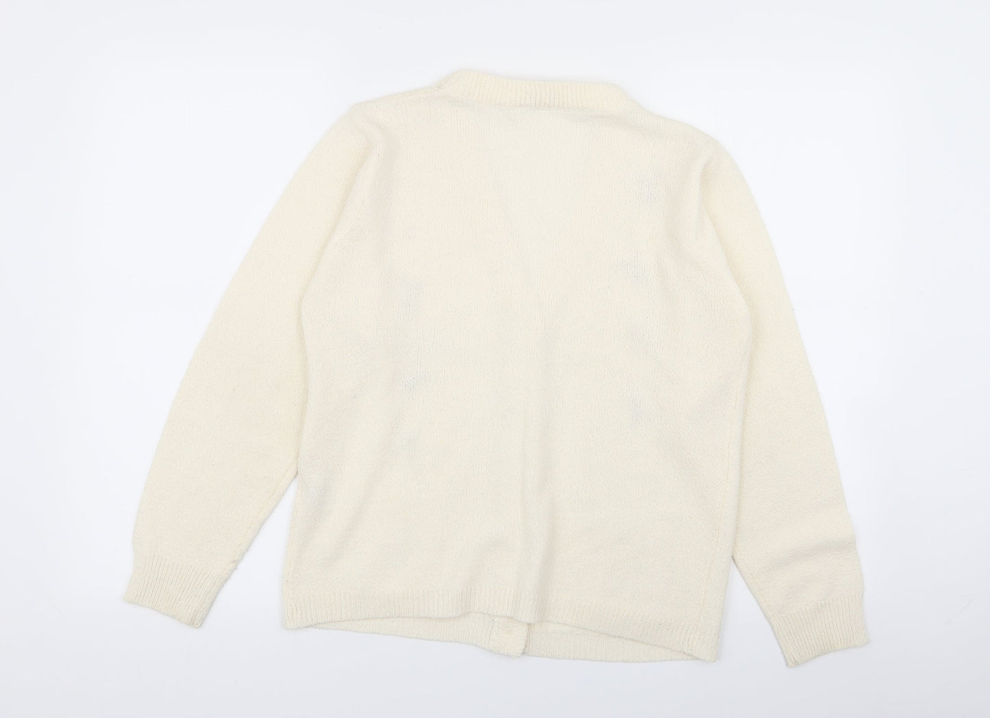 Akal Collection Womens Beige Floral  Cardigan Jumper Size S  - size s/m