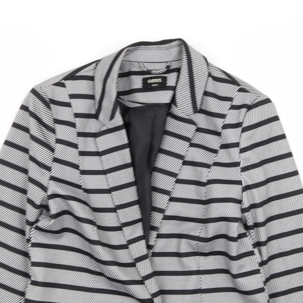 Oasis Womens Multicoloured Striped  Jacket Blazer Size 8
