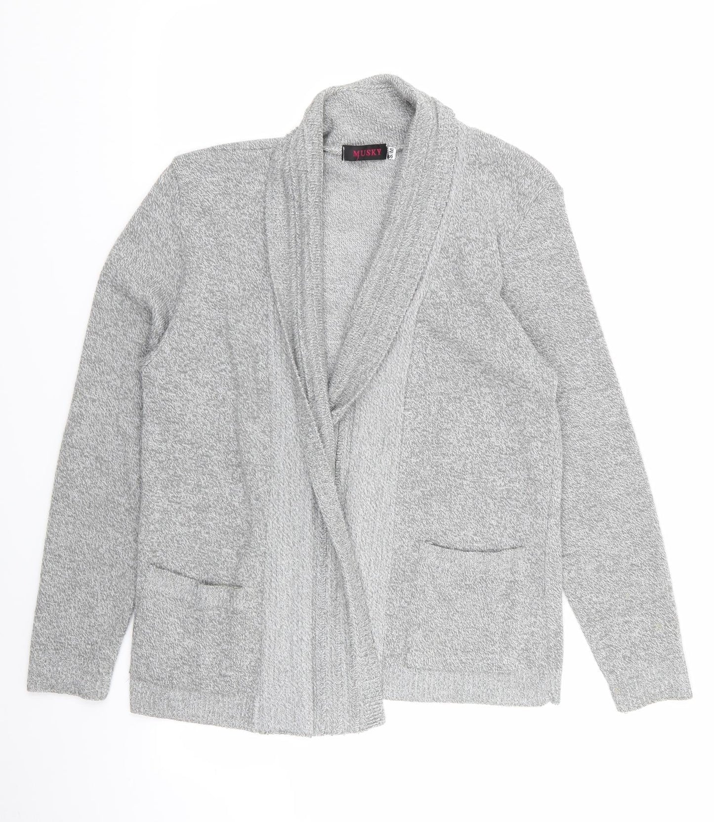 musky Womens Grey   Cardigan Jumper Size S  - size s/m