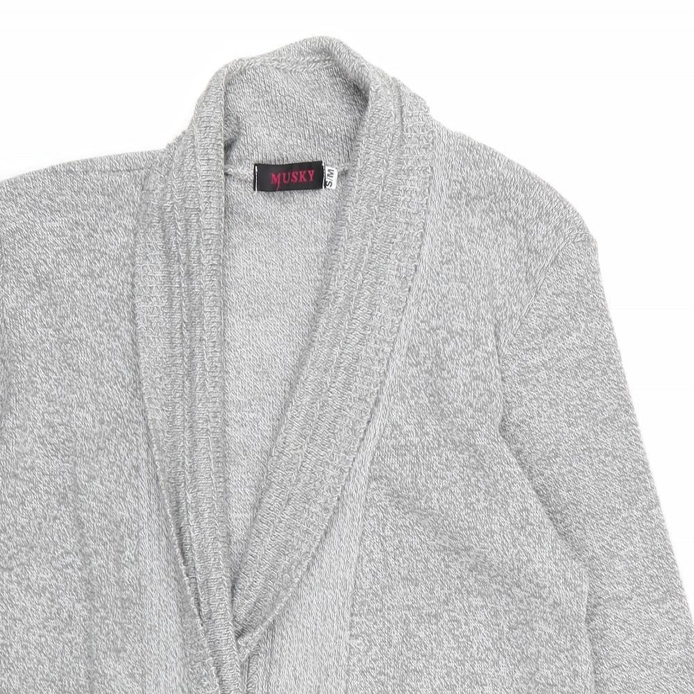 musky Womens Grey   Cardigan Jumper Size S  - size s/m