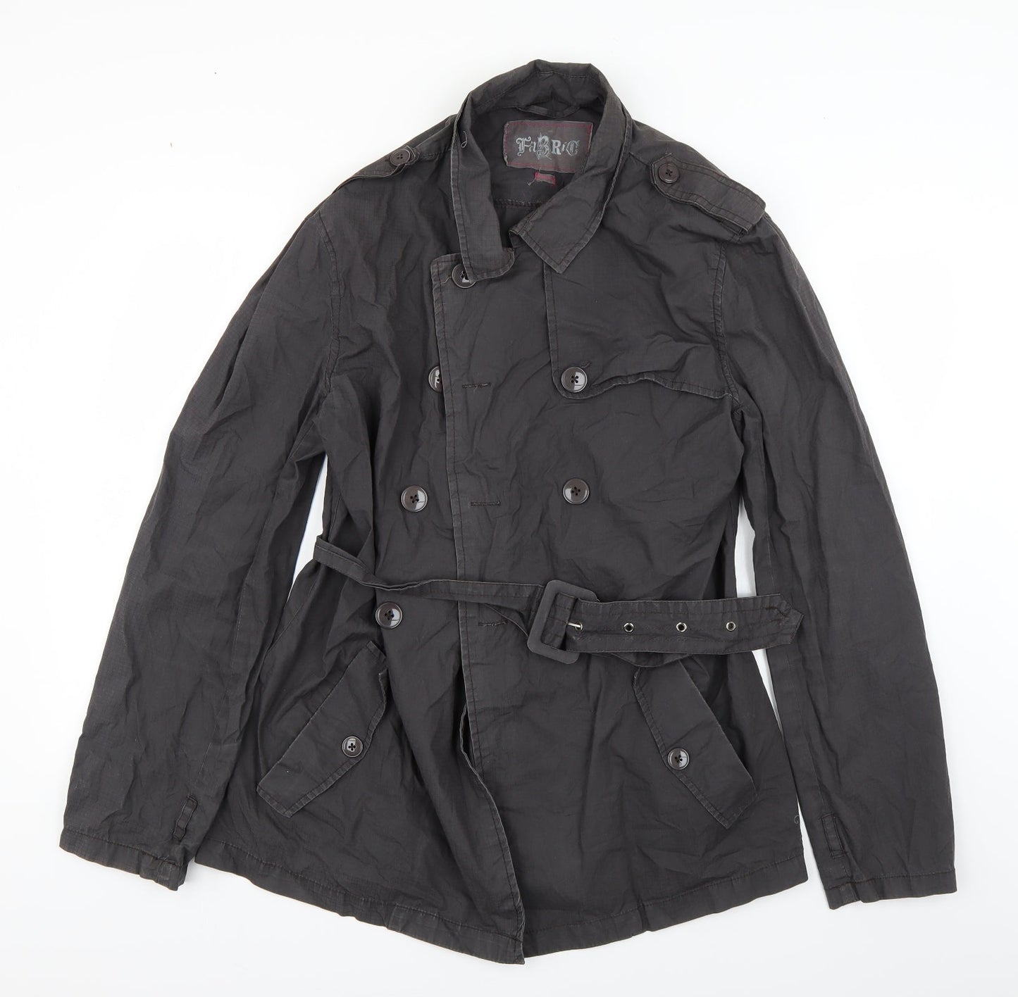 Fabric Womens Grey   Parka Coat Size M