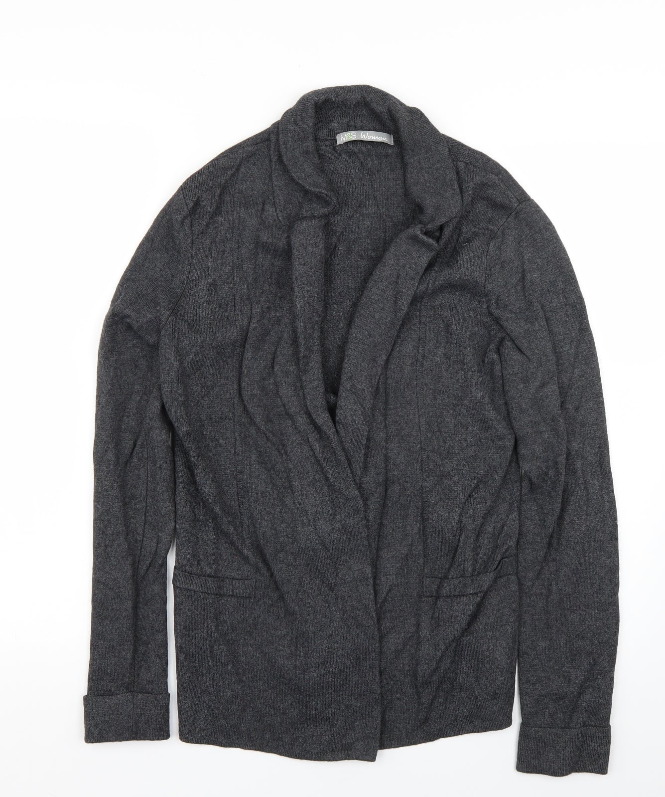 M&S Womens Grey   Cardigan Jumper Size 12