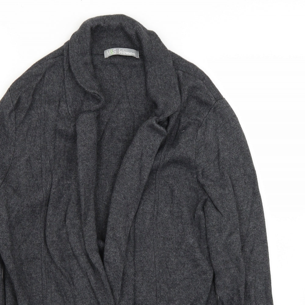 M&S Womens Grey   Cardigan Jumper Size 12