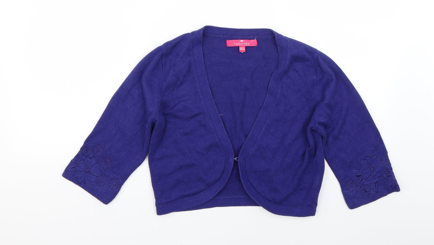Together Womens Purple Floral  Cape Jumper Size 8