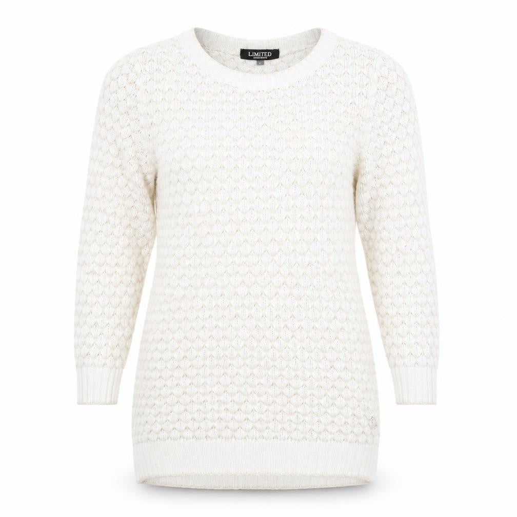 Limited Collection Womens White Argyle/Diamond Knit Pullover Jumper Size 12