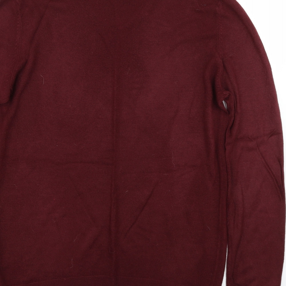 F&F Mens Red   Henley Jumper Size M