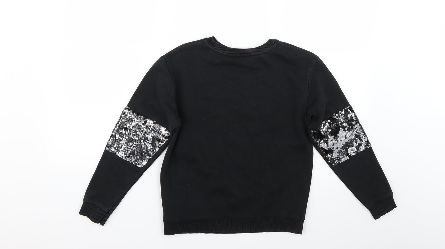 Primark Girls Black   Pullover Sweatshirt Size 10-11 Years