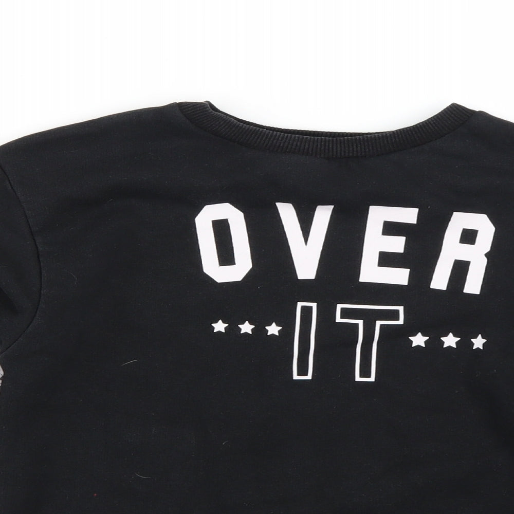 Primark Girls Black   Pullover Sweatshirt Size 10-11 Years