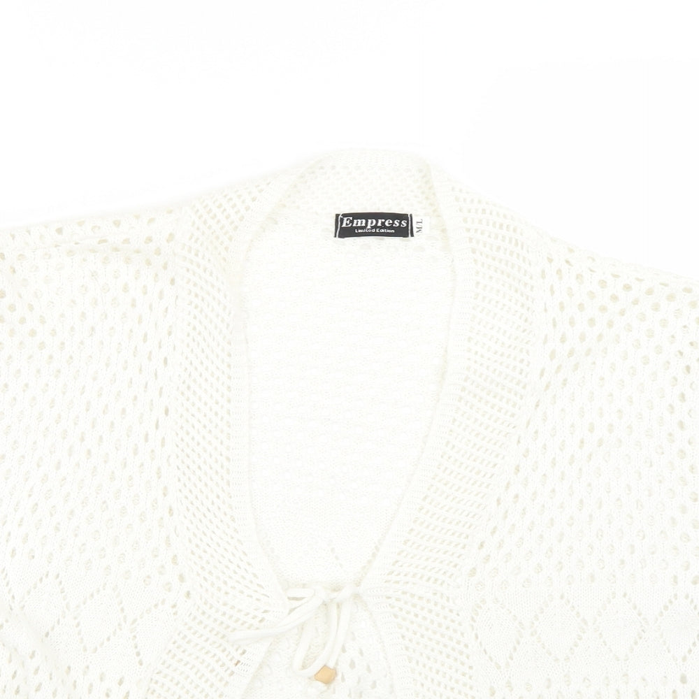 Empress Womens White   Cardigan Jumper Size M
