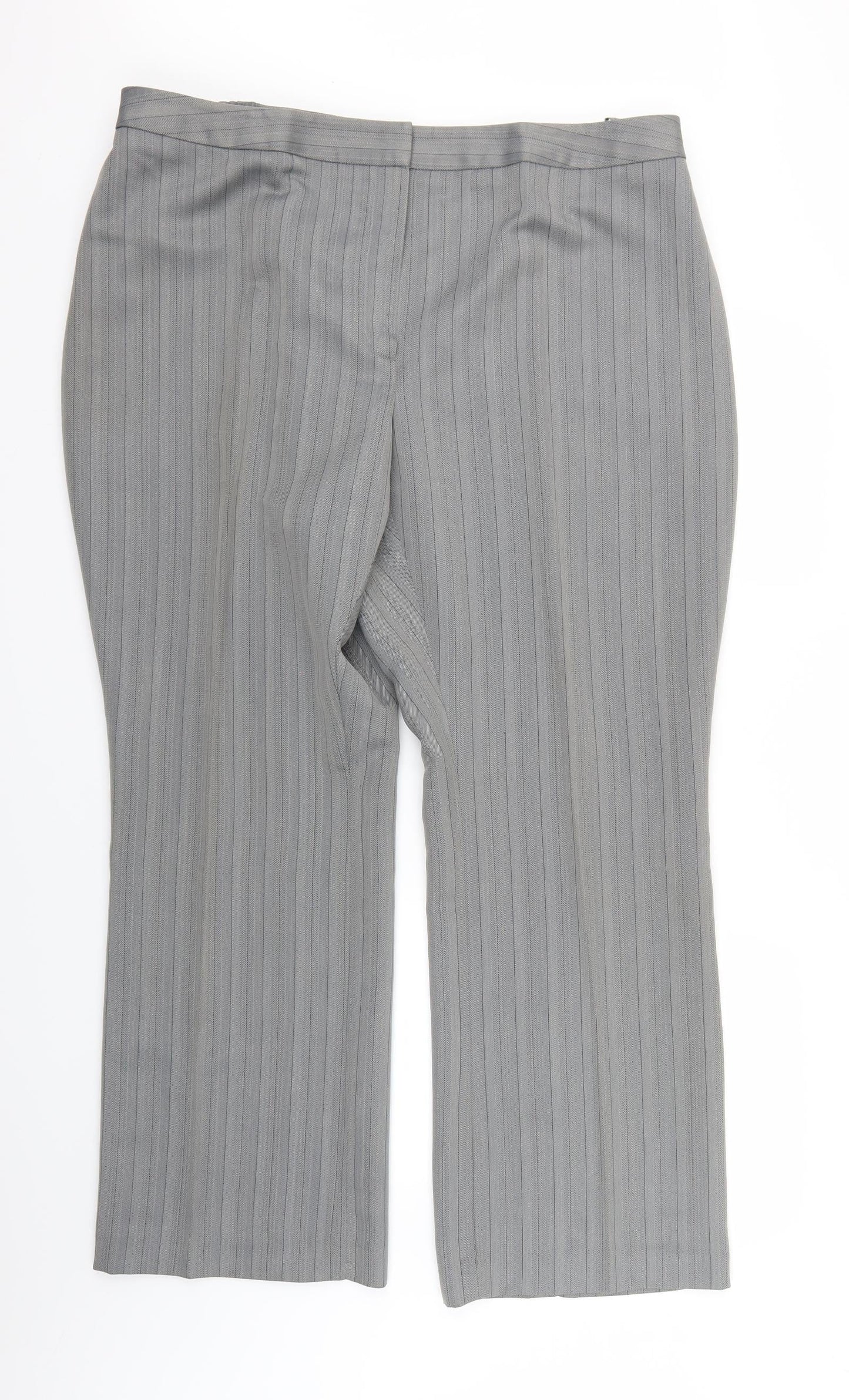 Agenda Womens Grey Herringbone  Trousers  Size 22 L27.5 in