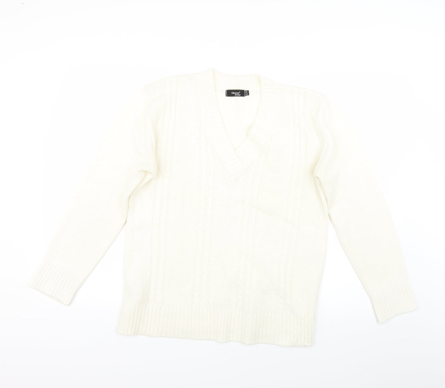 Glimpse Design Womens Beige   Pullover Jumper Size M