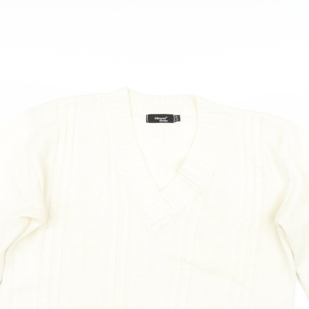 Glimpse Design Womens Beige   Pullover Jumper Size M