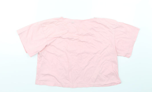 Preworn Womens Pink   Cropped T-Shirt Size M  - Bride