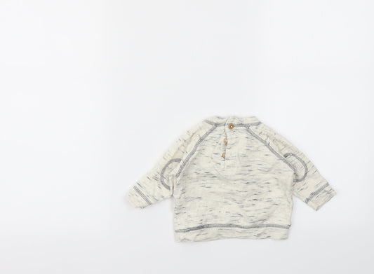 NEXT Boys Ivory Animal Print  Pullover Jumper Size 0-3 Months