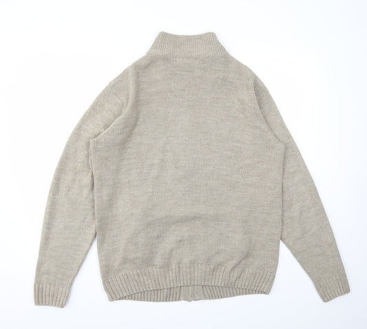 PREMIER MAN Mens Beige   Full Zip Sweatshirt Size M
