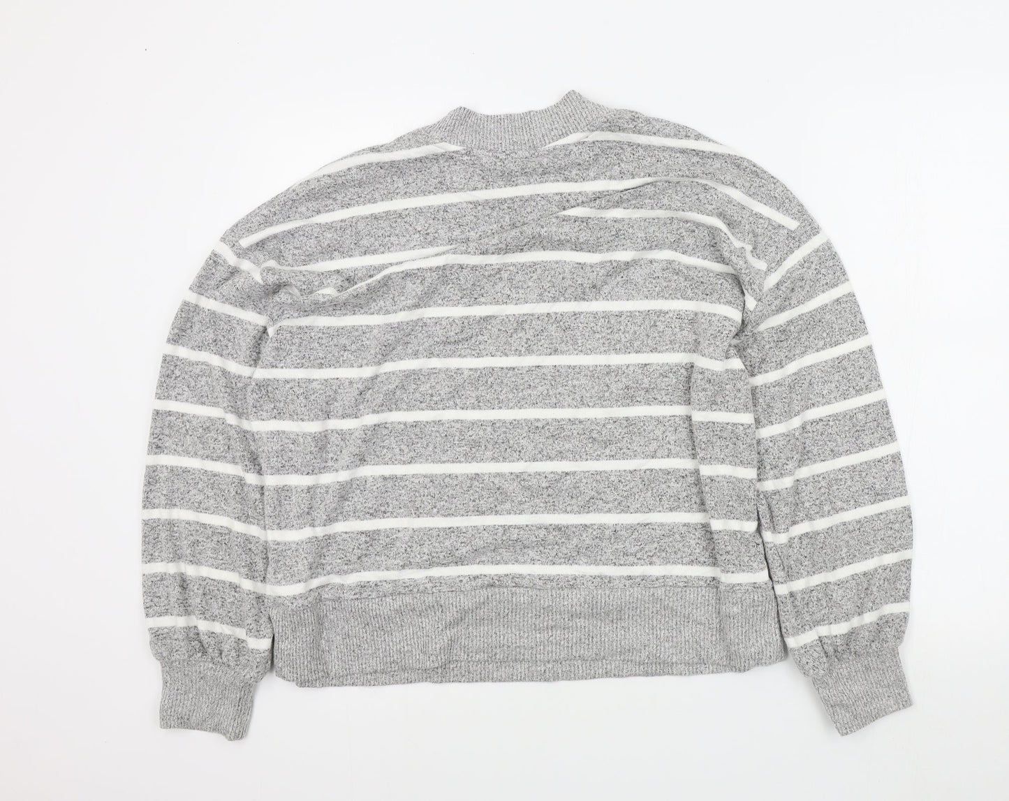 M&S Womens Grey Striped  Pullover Jumper Size 14