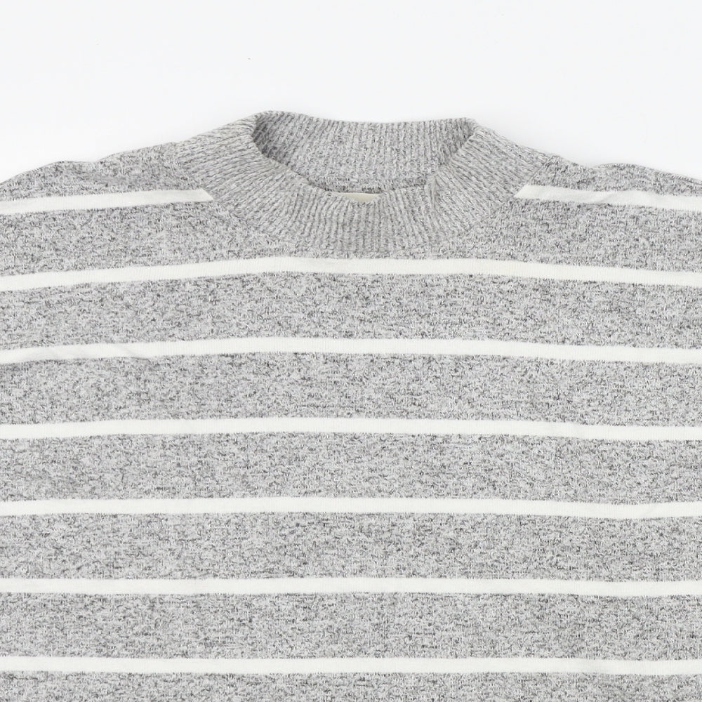 M&S Womens Grey Striped  Pullover Jumper Size 14
