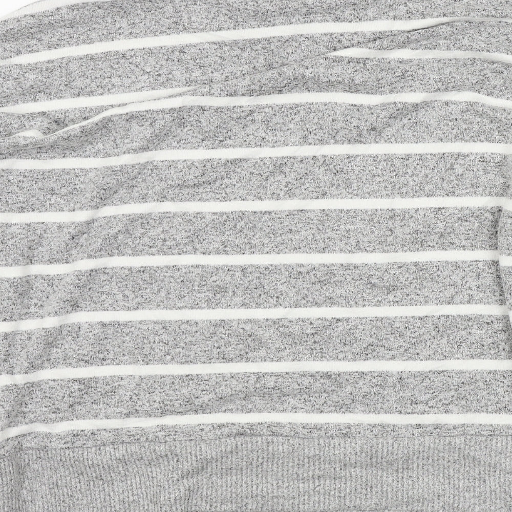 M&S Womens Grey Striped  Pullover Jumper Size 14