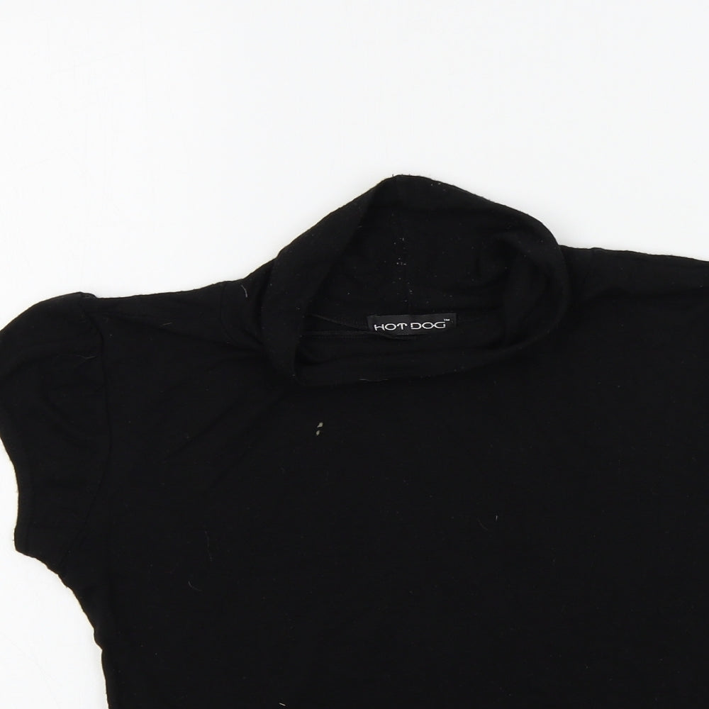 Hotdog Womens Black Colourblock  Basic T-Shirt Size M