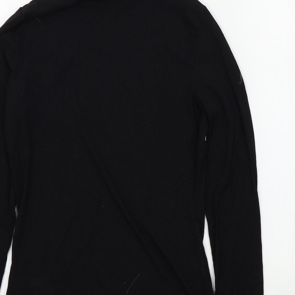 H&M Womens Black Colourblock  Basic T-Shirt Size M
