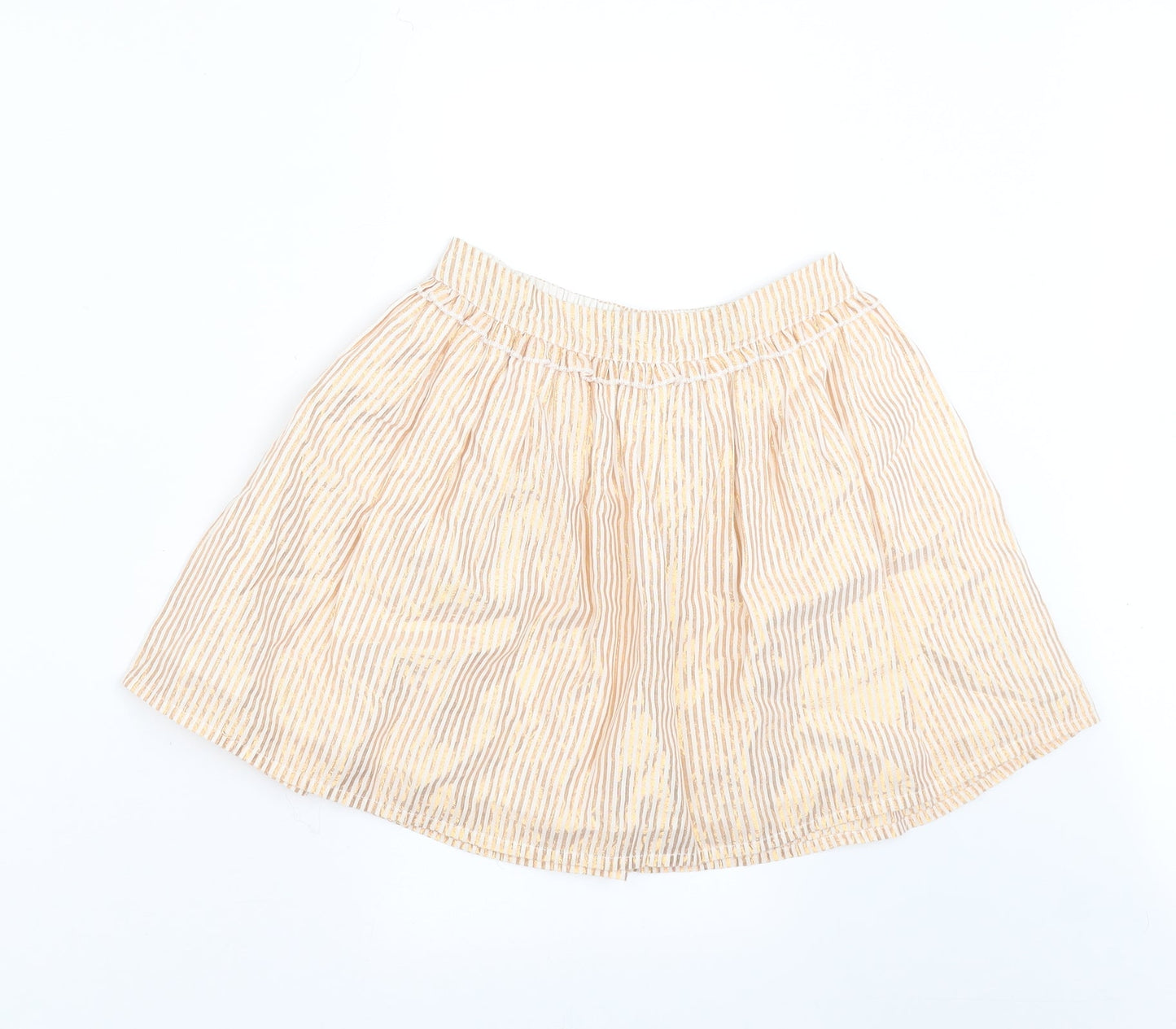 NEXT Girls Gold Striped  A-Line Skirt Size 7 Years