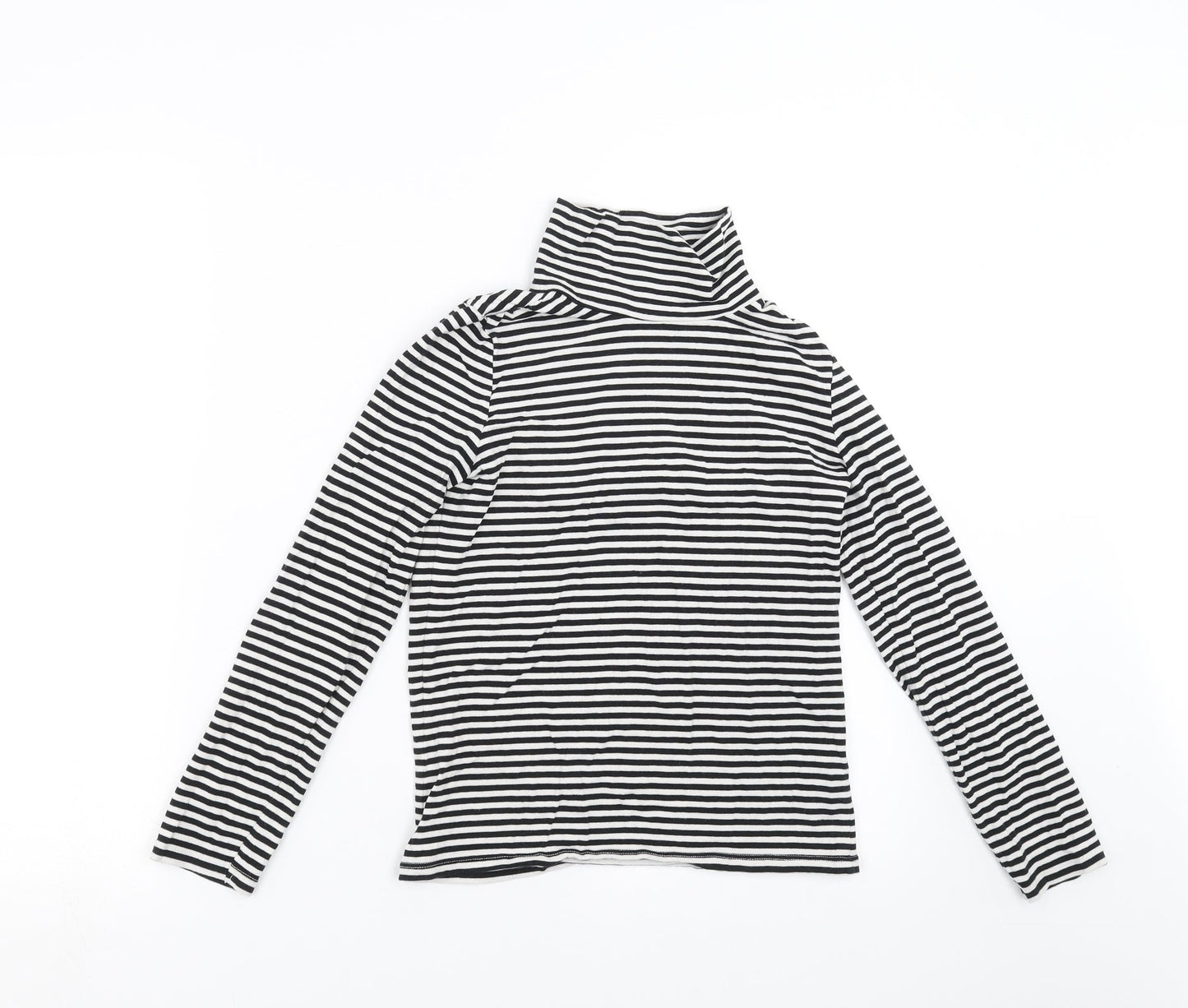TU Girls Black Striped  Basic T-Shirt Size 10 Years