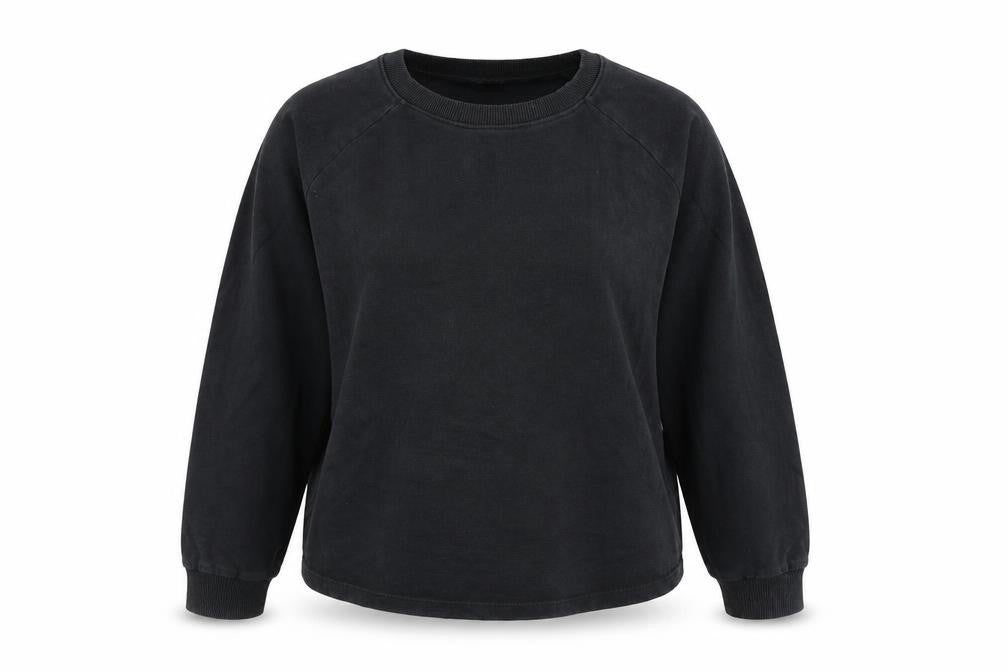 Front view of ASOS women’s grey pullover sweatshirt, size UK 12